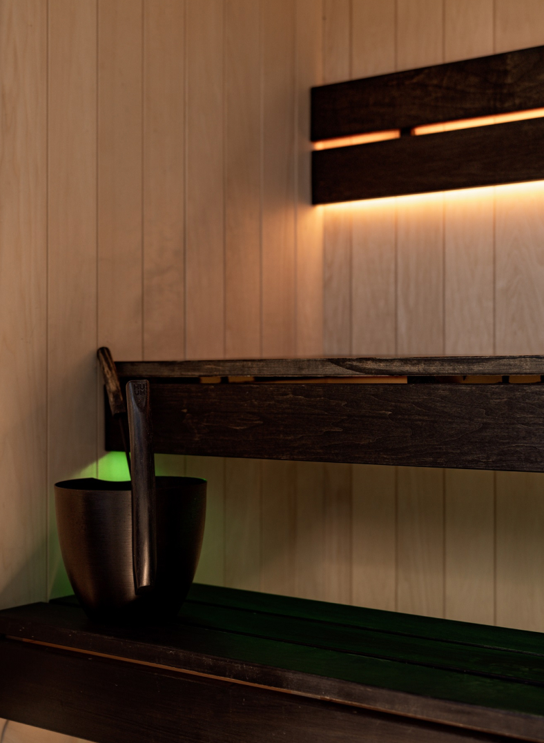 PURE sauna dark benches